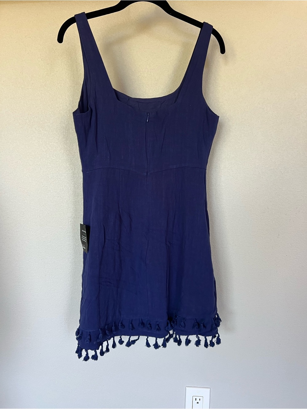 Lulu's Navy Tassel-Hem Mini Dress - Picture 3 of 4